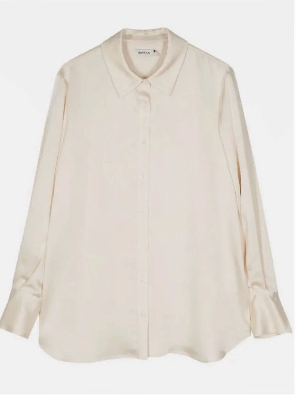 SIMKHAI Beige Silk Button Down Blouse Size Small
